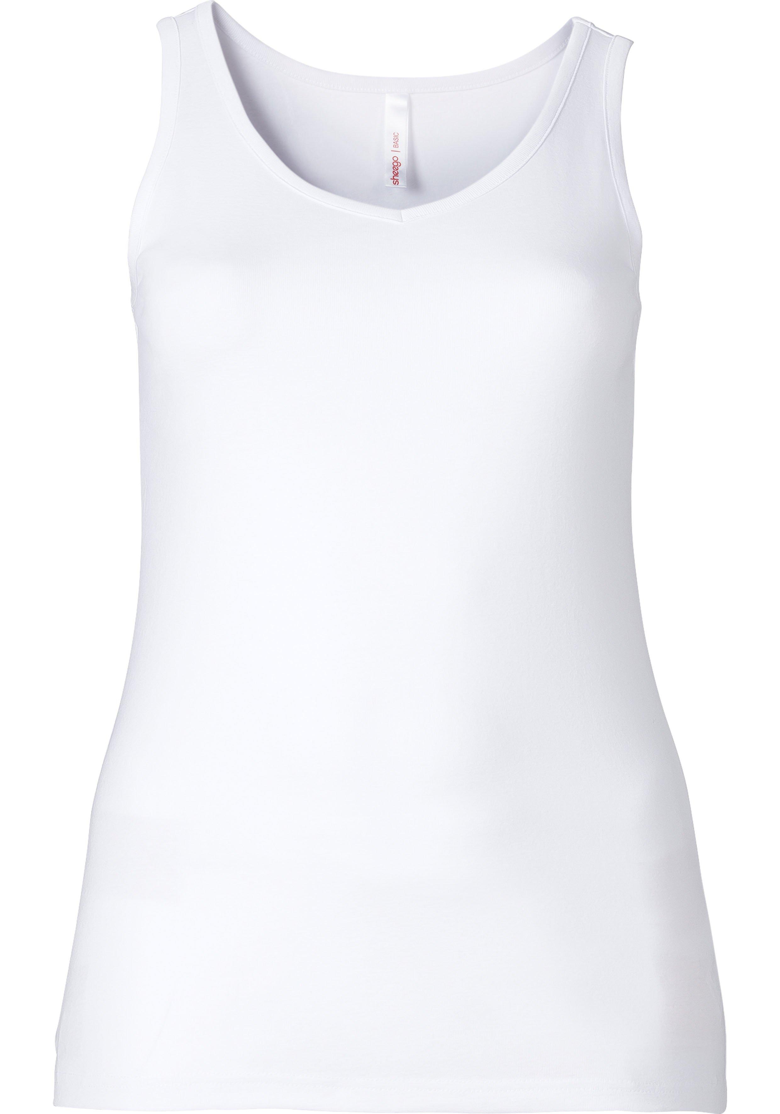 Longtop in Rippqualität, mit weitem Ausschnitt