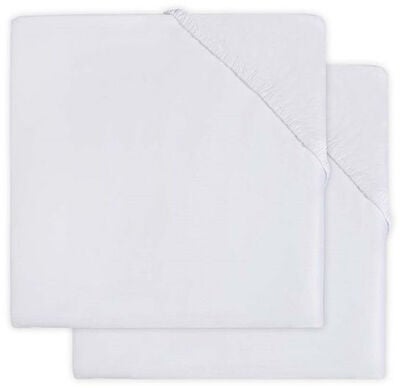 Jollein Stretchlaken 2-pack Bomullsjersey 60x120cm, Hvit