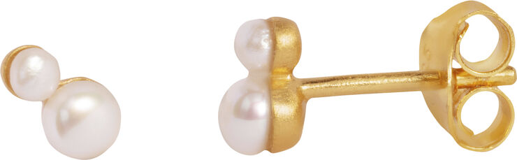 ByBiehl Pearl Double Stud - GP Gold plated silv