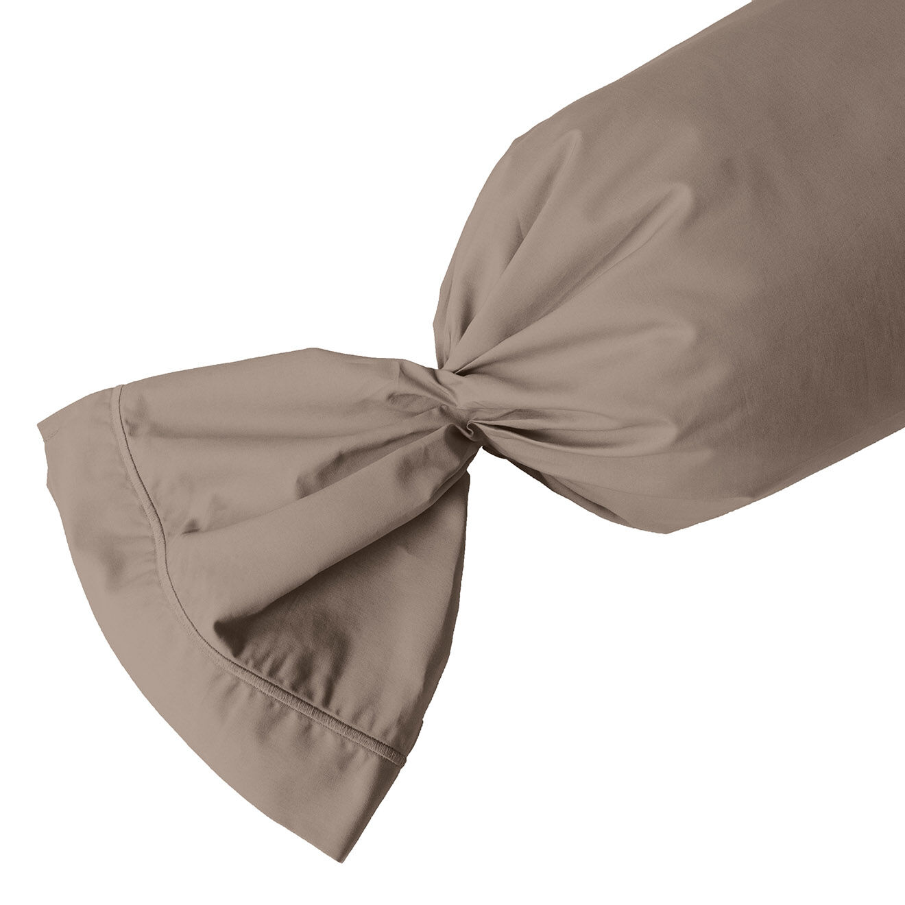 Perle de Coton Taie de traversin 100% Percale de Coton taupe