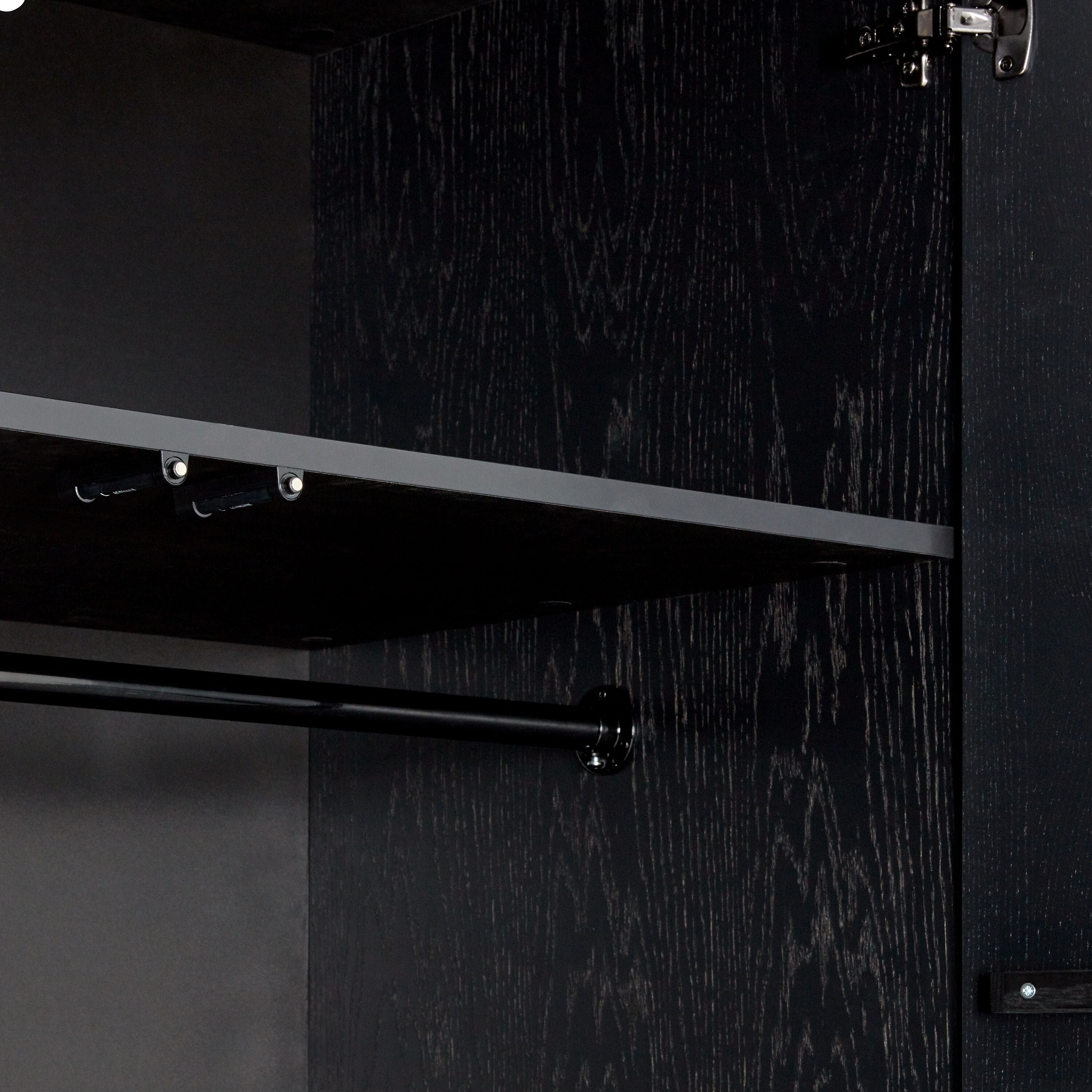 ILVI Drehtürenschrank - Schwarz / B: 98.0 cm x T: 60.0 cm x H: 200.0 cm
