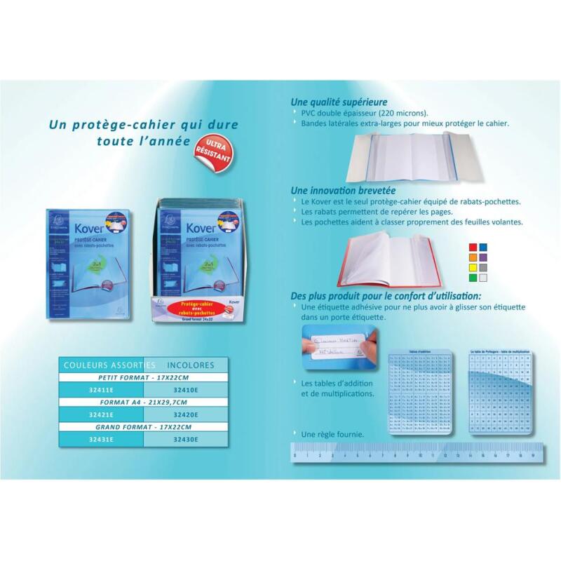 Protège-cahier translucide Kover® - 24x32cm