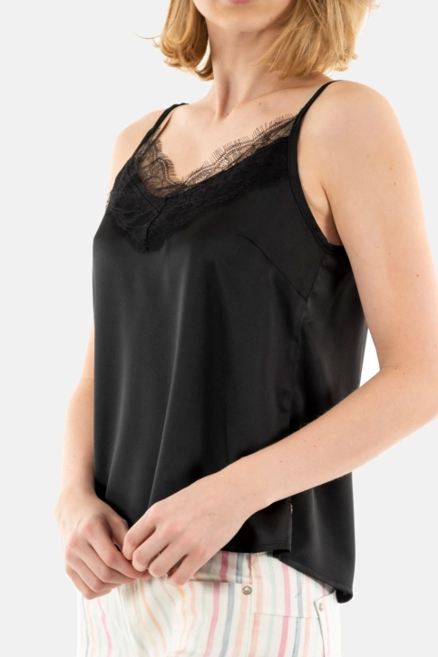 Debardeurs freeman t. porter thylia lace fabric mix p101 12 black