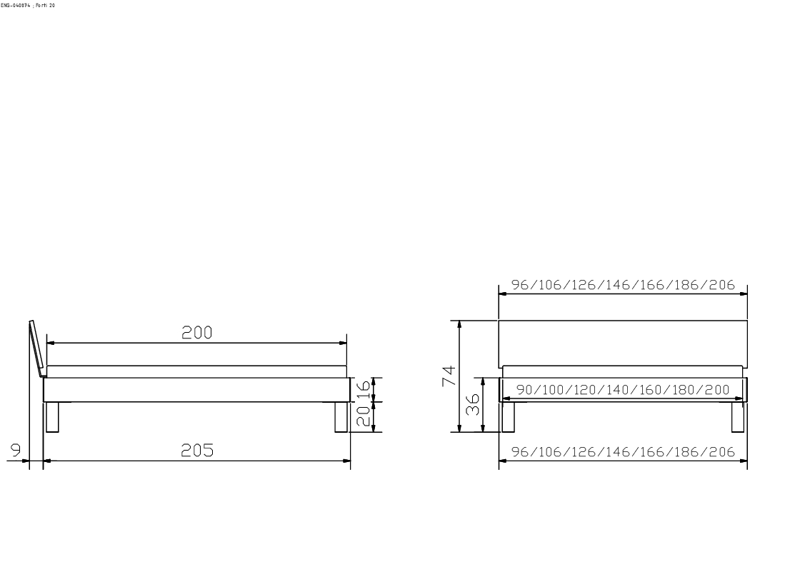 Holzbett HASENA FORTI 90x200cm