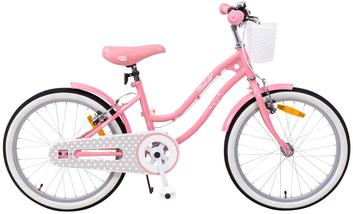 Actionbikes Kinderfahrrad Starlight 20 Zoll, Rosa, Fahrradständer, Korb, Klingel, Kettenschutz (Classic)