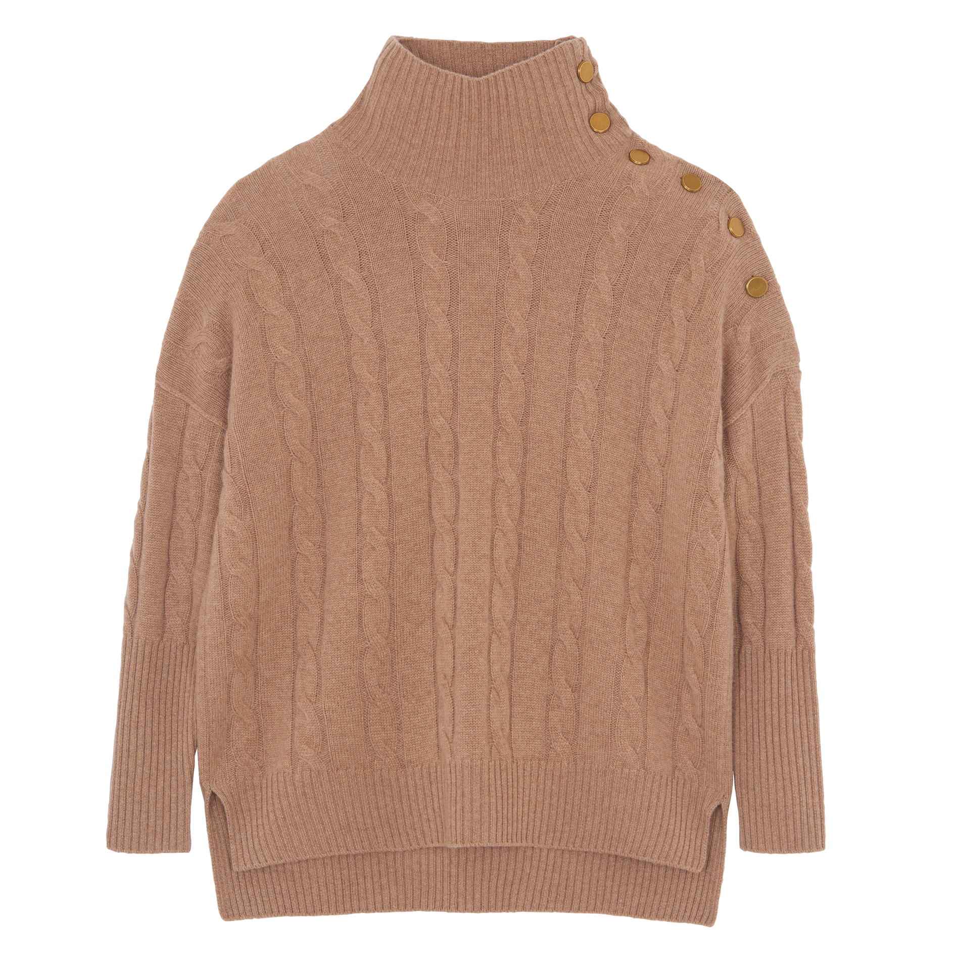 INKO - Pull ample col montant en cachemire | Marron