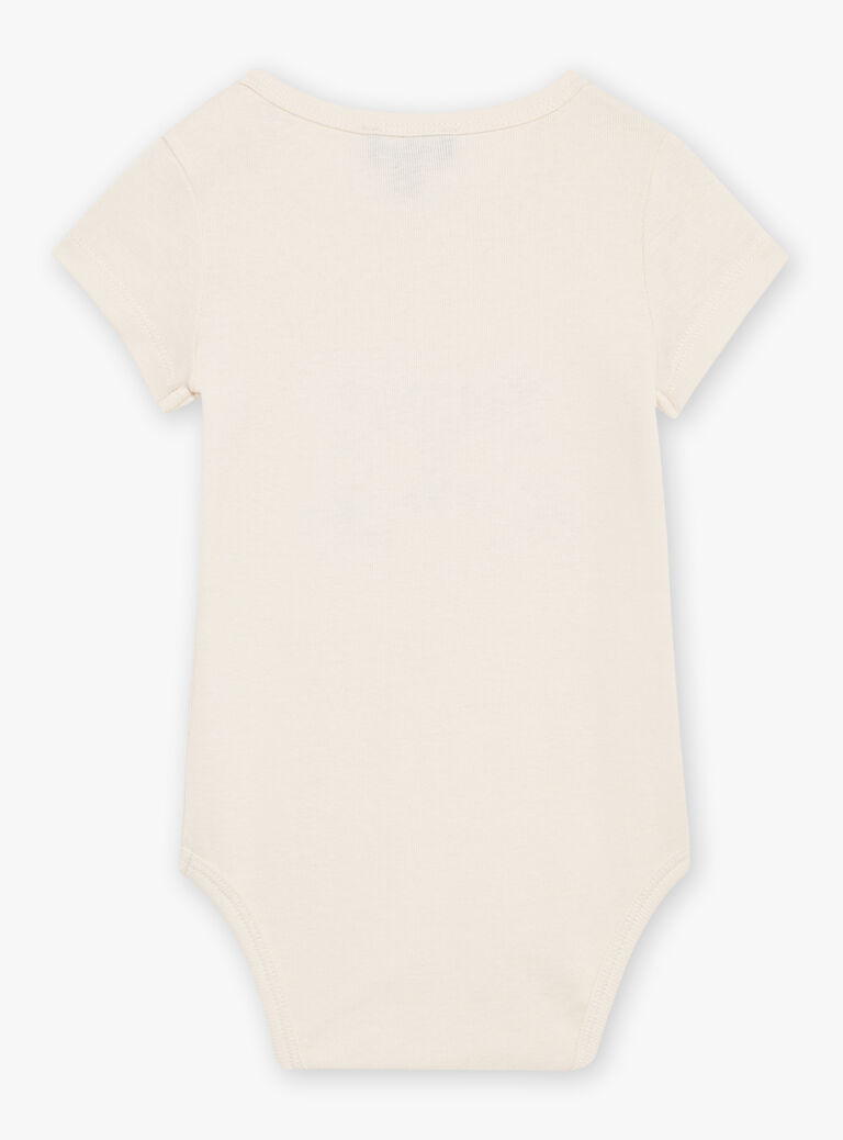 Body beige à motif tigre brodé
