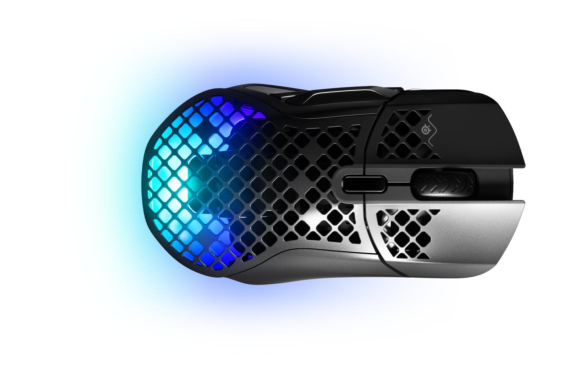 Gaming-Maus Aerox 5 Wireless<br>Ultraleichte, kabellose Gaming-Mouse mit ergonomischem 9-Tasten-Layout und RGB-Beleuchtung