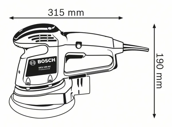 Bosch GEX 150 AC Professional - Sliber med tilfældigt kredsløb - 340 W - 150 mm