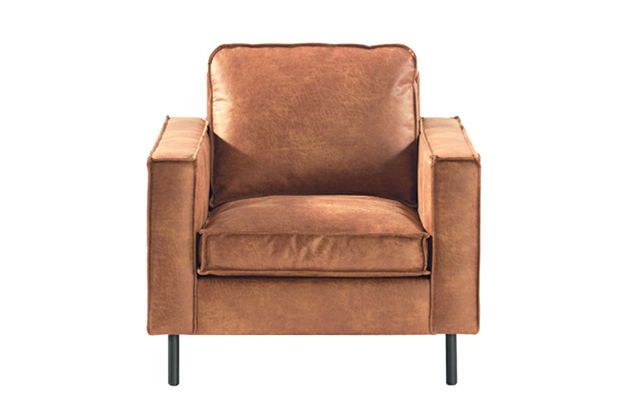 Westin hvilestol I Colorado Cognac (70% hud og 30% polyester) med sorte ben