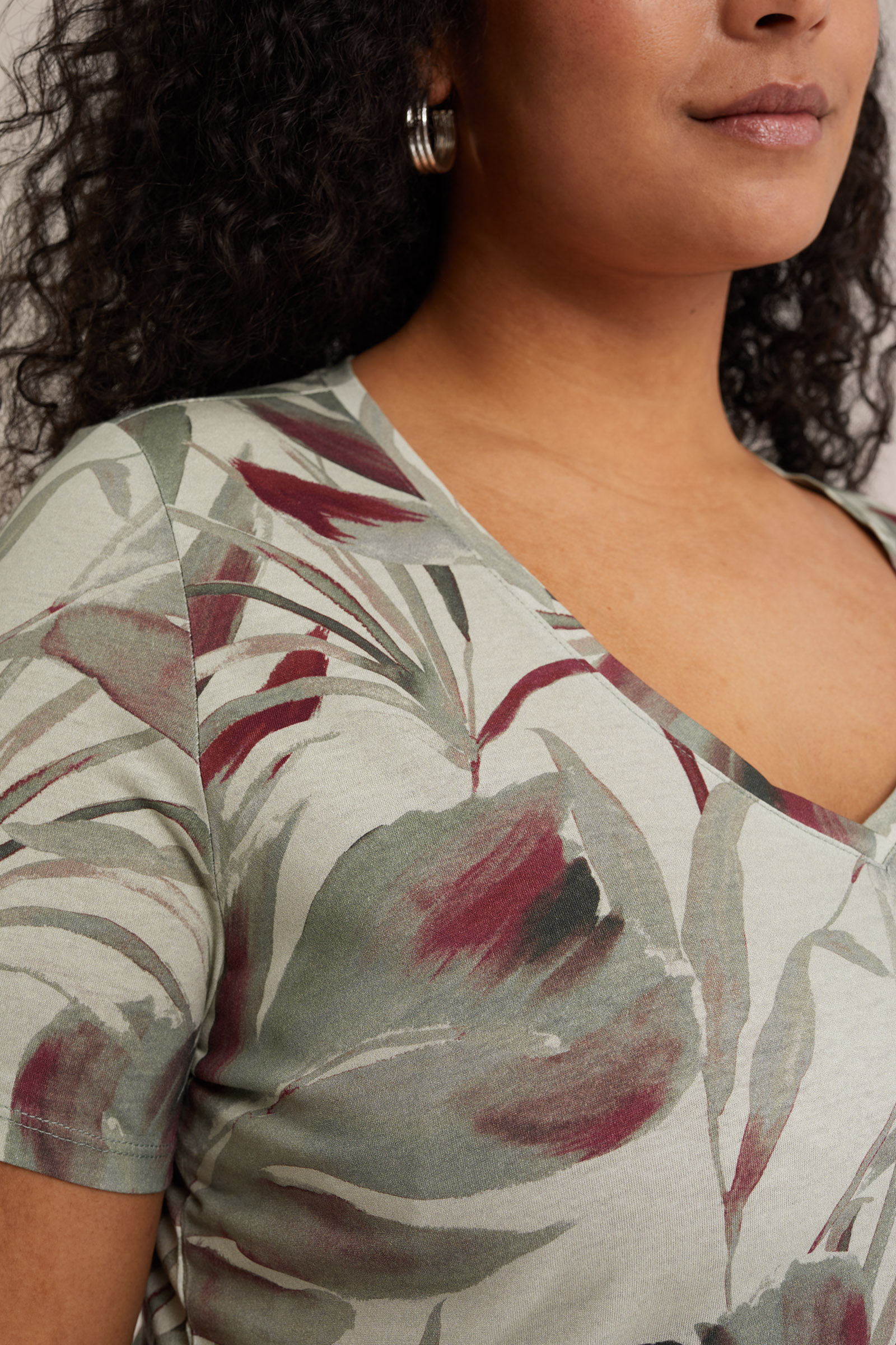 T-shirt met dessin - Curve WE Fashion Lichtgroen