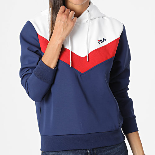 Sweat Capuche Femme FAW0273 Bleu Marine Blanc Rouge