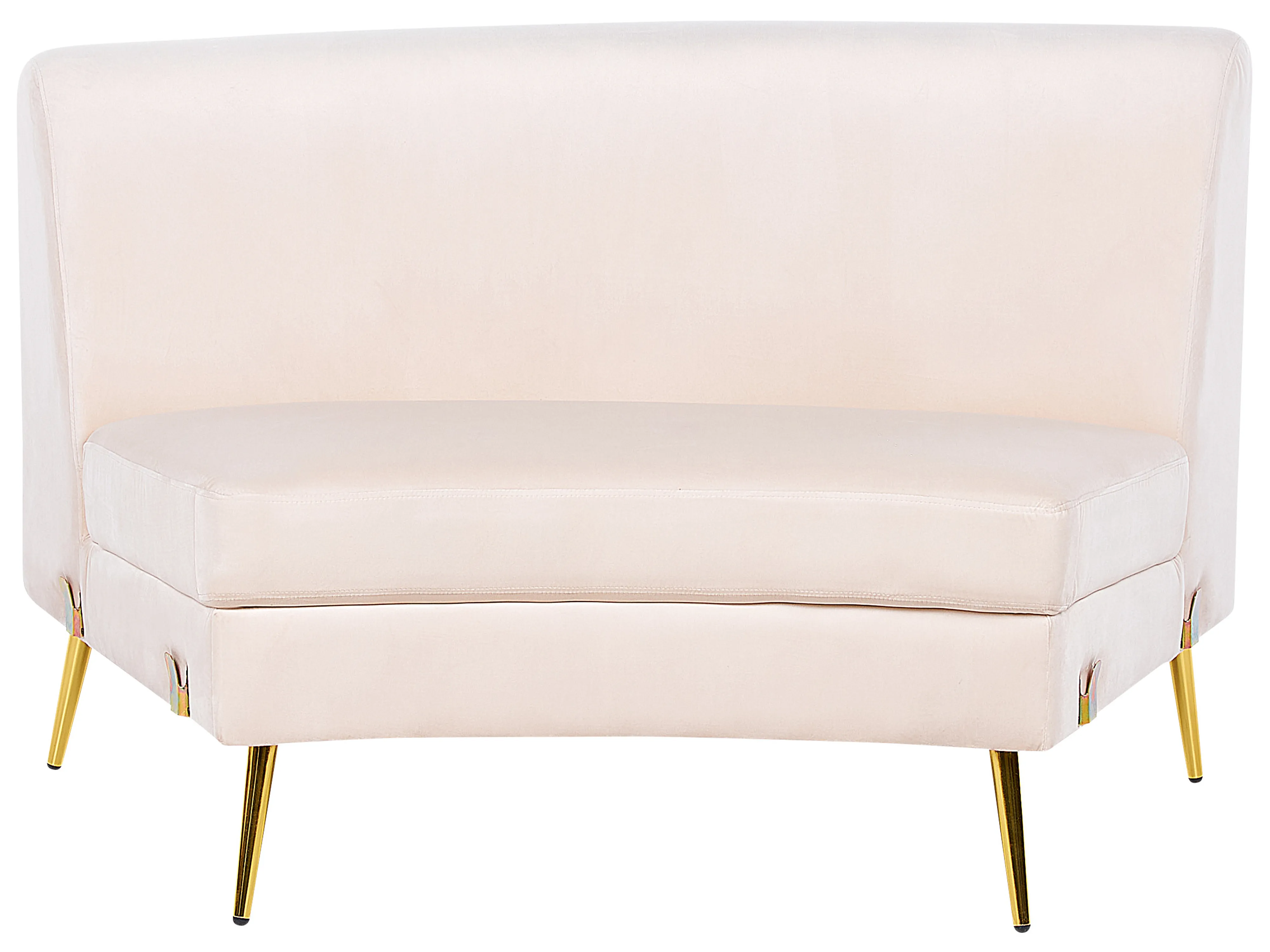 Halfronde bank 4-zits MOSS Fluweel Lichtbeige