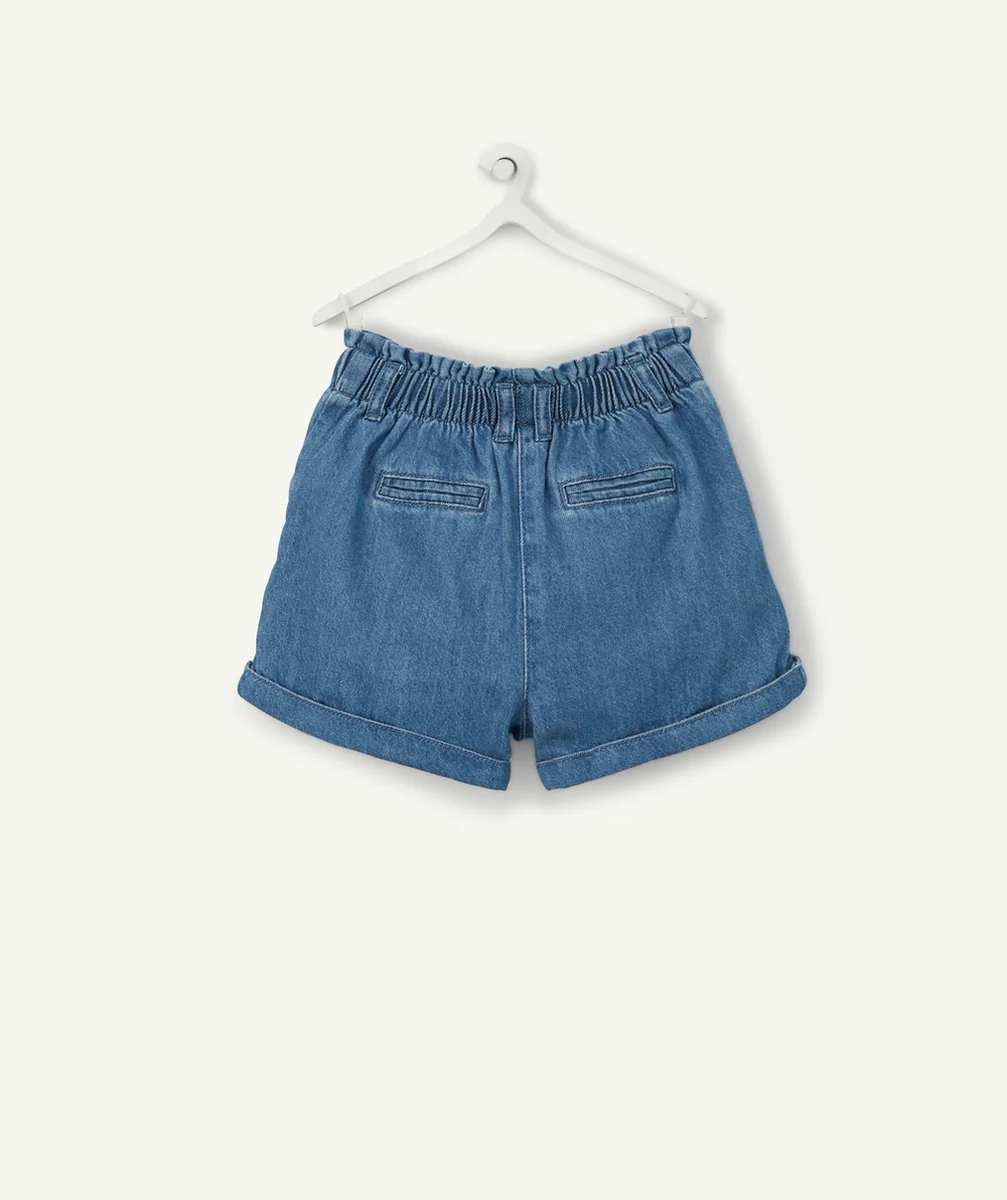 SHORT BÉBÉ FILLE EN DENIM BLEU LESS WATER