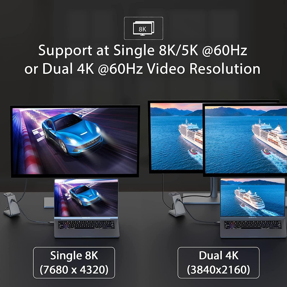 NÖRDIC USB4-kabel 3m 40Gbps data 8K video PD 100W kompatibel med Thunderbolt 3