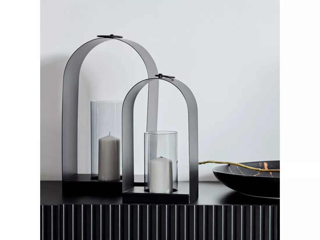 Lanterne Kurt noir moyen 40 x 21 x 15