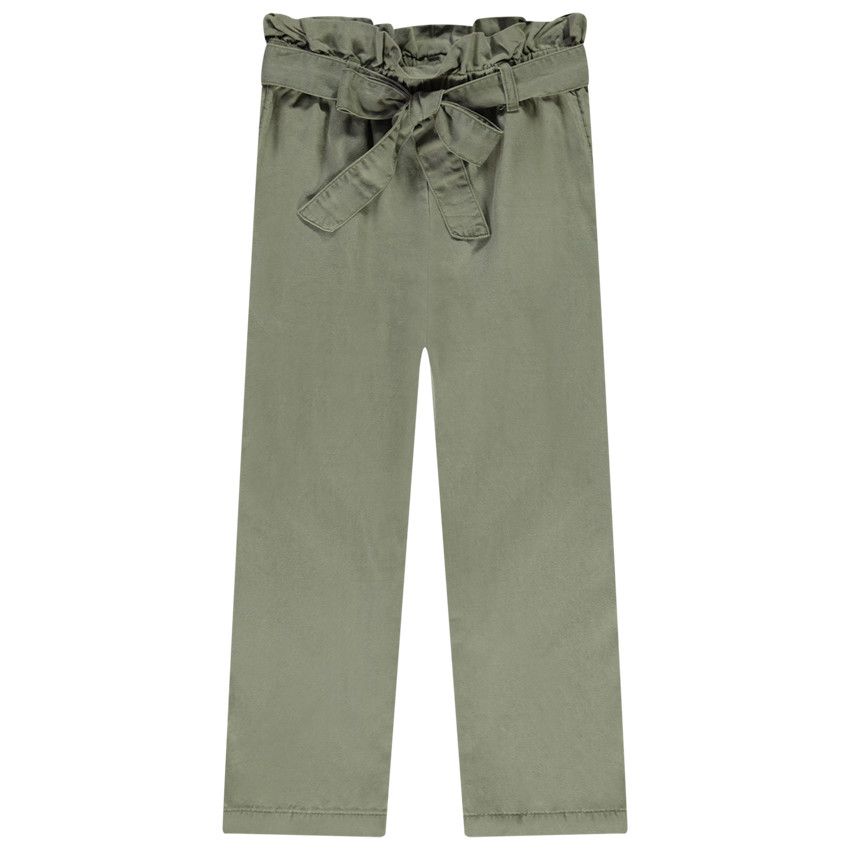 Pantalon fluide en lyocell uni pour fille - Vert