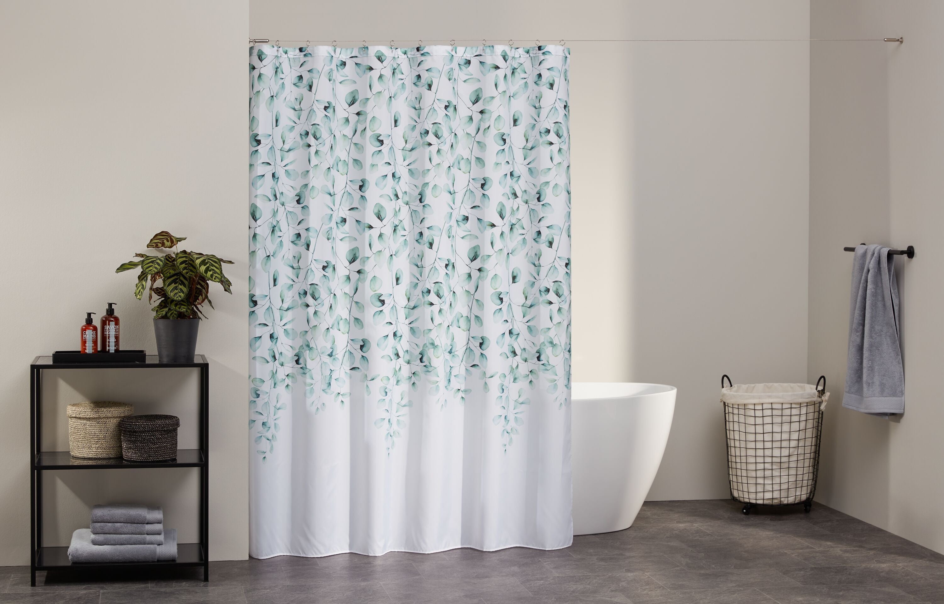 CALI Duschvorhang - Grün / B: 180.0 cm x H: 180.0 cm