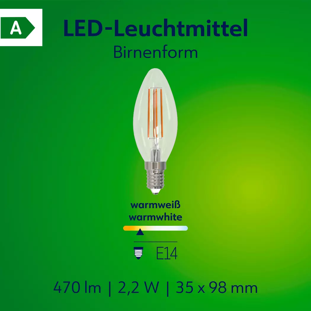 LED-Kerze E14 / 2,2 Watt / Energie A