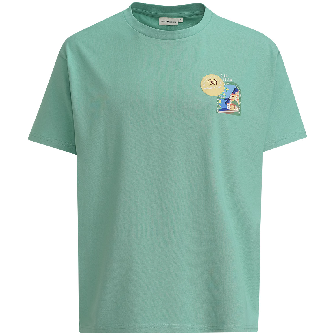 Jonas Nielsen Herren T-Shirt mit Prints und Aufnäher grün