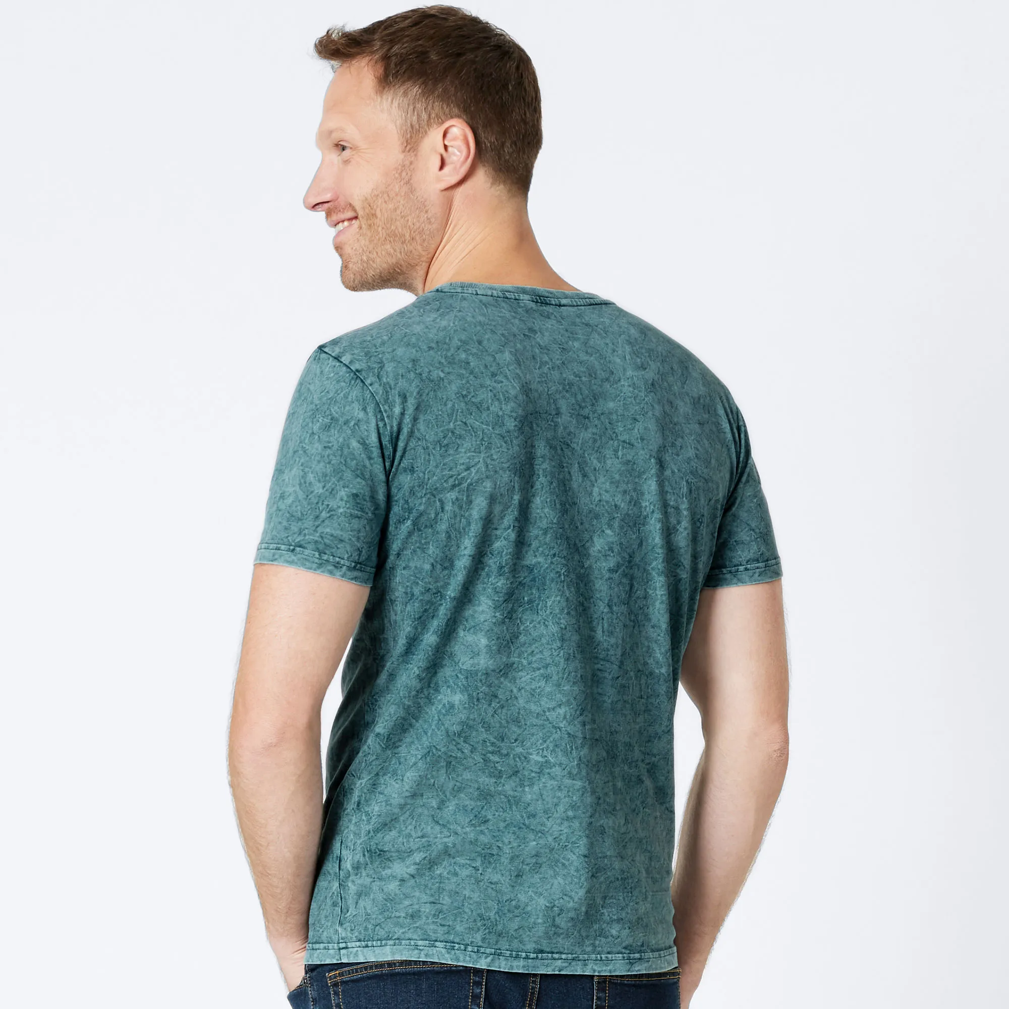 Herren-T-Shirt in Acid-Washed-Optik