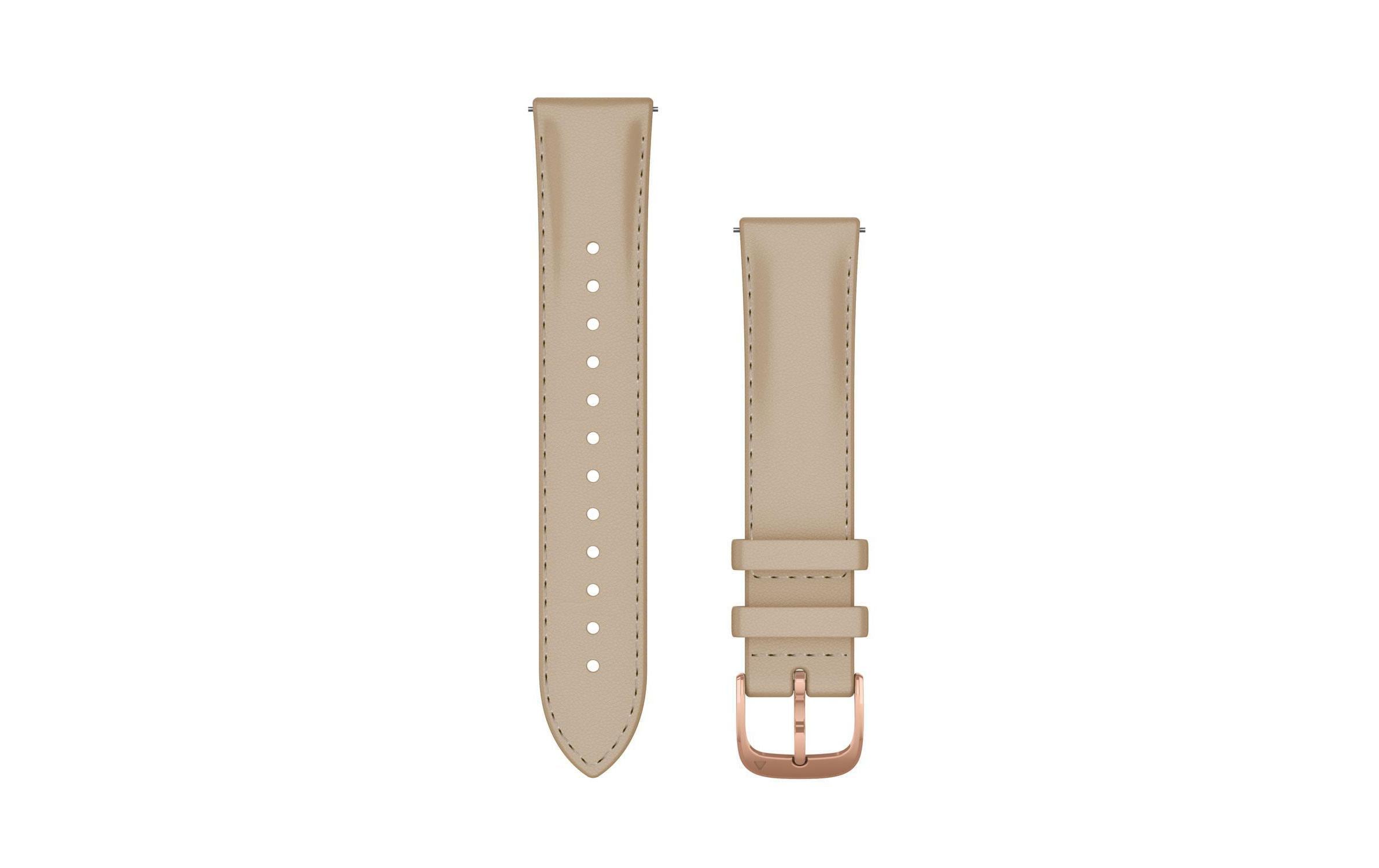 Schnellwechsel-Armband 20 mm, LederSchnellwechsel-Armband aus Leder mit Gold-PVD-Teilen