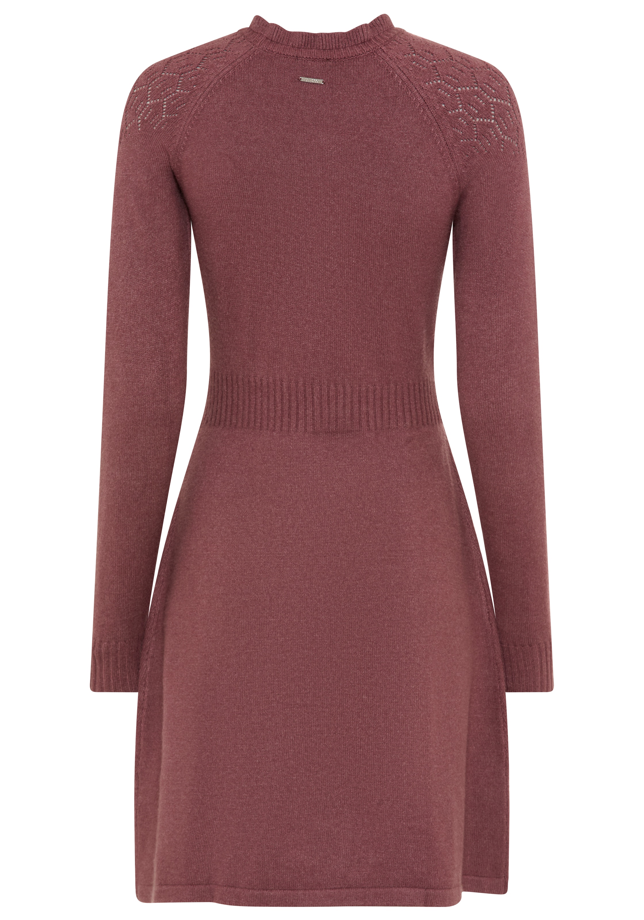 Laura Scott Strickkleid Ohne Taschen mit edlem Ajourmuster und süssem Stehkragen - NEUE KOLLEKTION