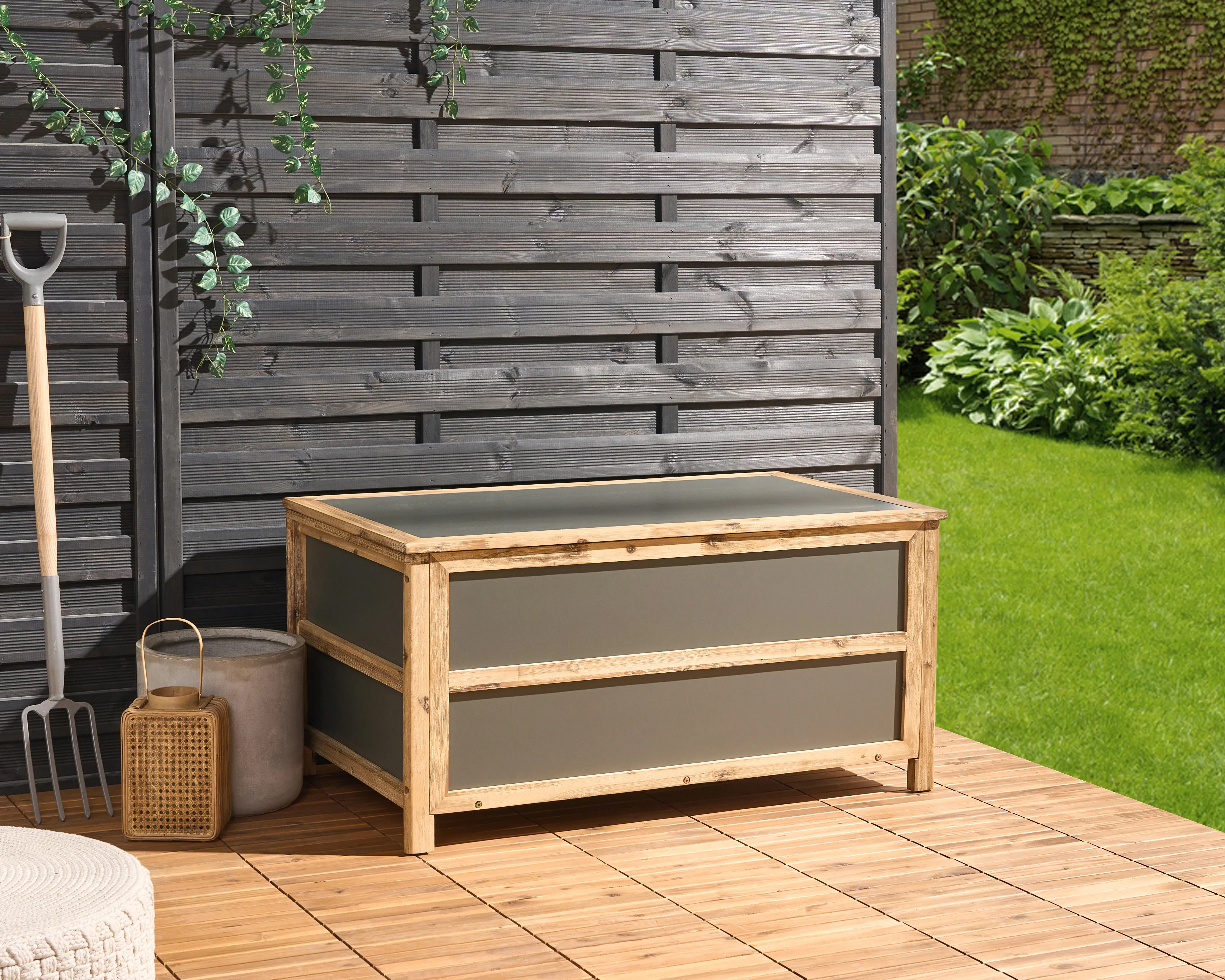 Kussenbox ACATE 121 cm 72 cm Grijs