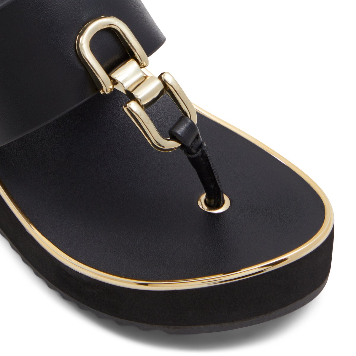 K STUDIO-Rosiyn-Tongs sandales - Talon compensé - Noir