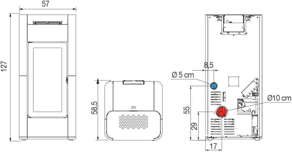 Edilkamin wasserf. Pelletofen | Tera H25 EVO | 24,2 kW | cremeweiß