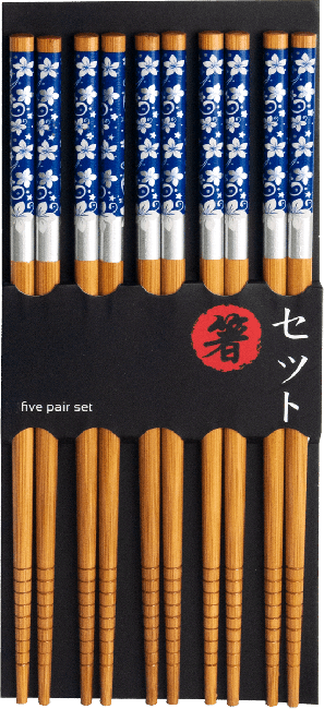 Emro Japanse Eetstokjes Bloemen Blauw (5 sets)