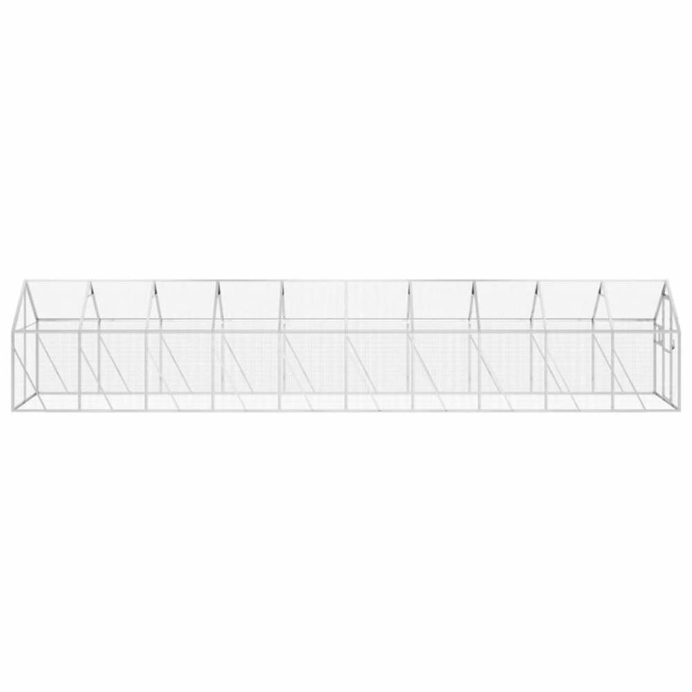 Volière argenté 1,79x10x1,85 m aluminium