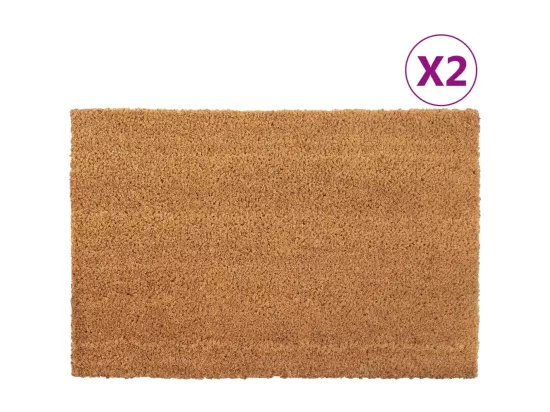 Tapis de porte 2 pcs naturel 40x60 cm fibre de coco touffeté