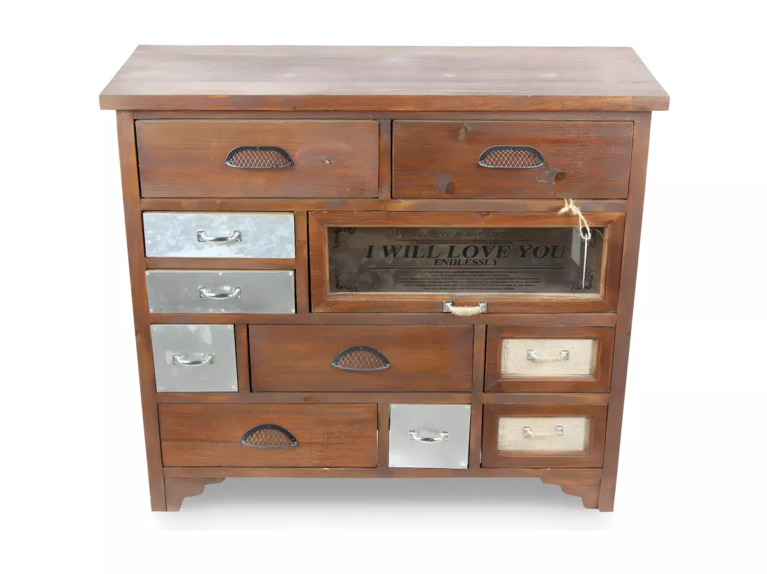 Commode grainetier 11 tiroirs Bois Marron - Décoration d'Autrefois