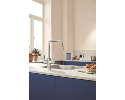 GROHE keukenkraan met filterfunctie GROHE BLUE PURE chroom 30596000