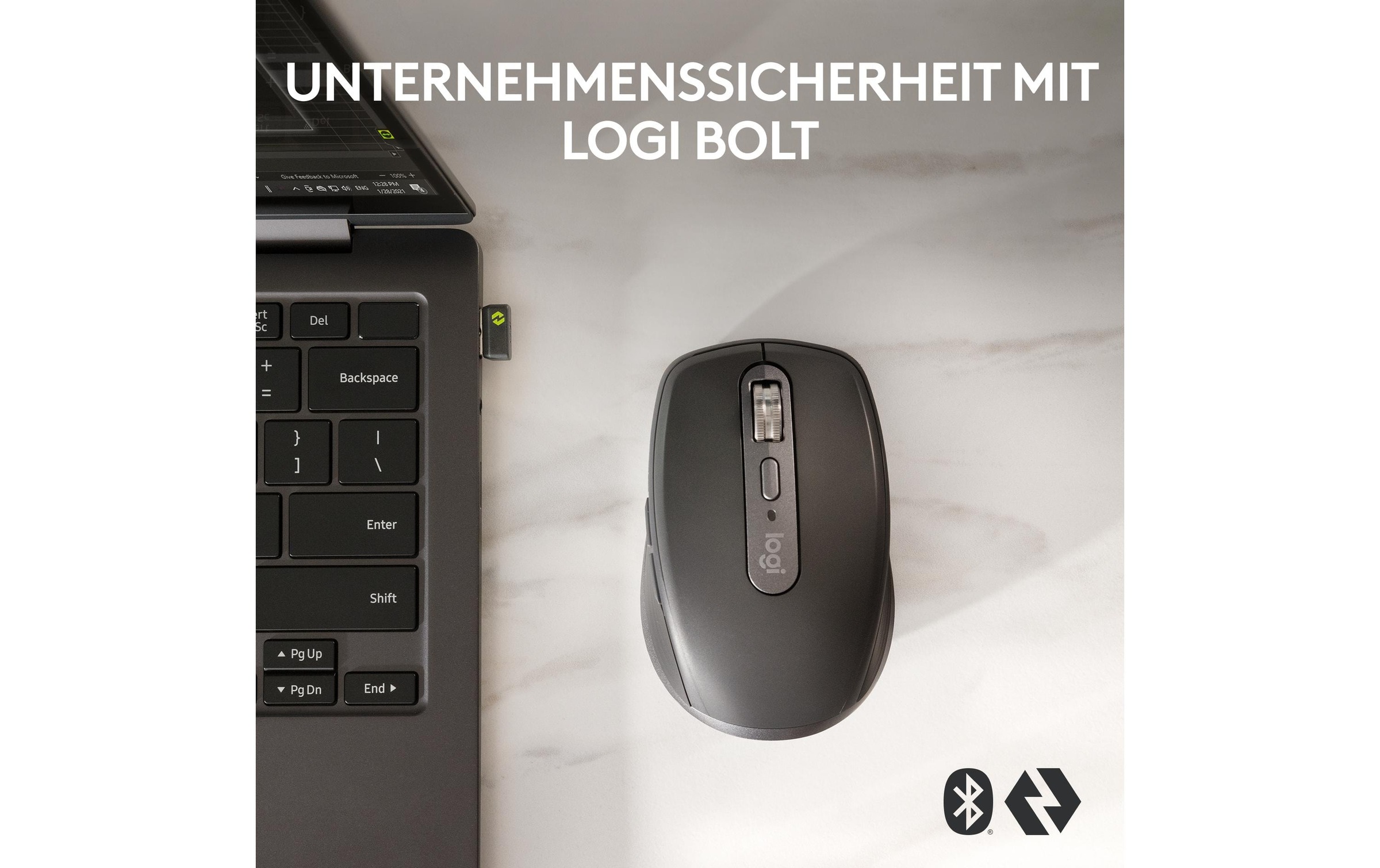 Logitech Maus »Maus MX Anywhere 3s for Business Graphite« kabellos
