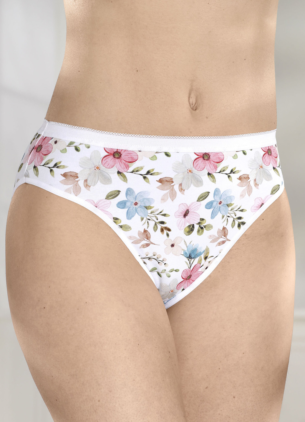Dreierpack Slips mit buntem Floraldessin