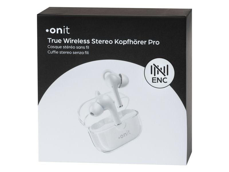 onit True Wireless In-Ear-Kopfhörer Pro Weiss Kabellose Kopfhörer mit ENC-Doppelmikrofon für den Lifestyle-Einsatz