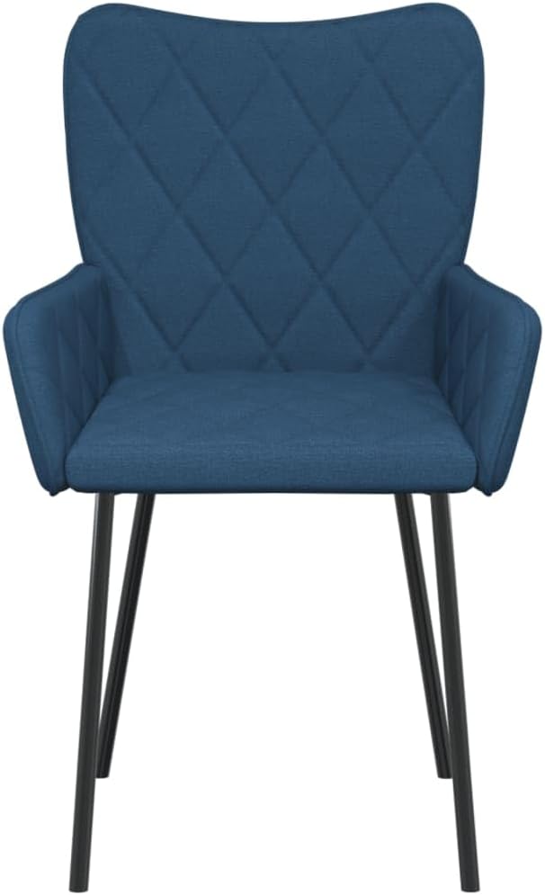 Esszimmerstühle 2er Set Blau Stoff Armlehne 55x58x82 cm Metall Sperrholz Bequeme Polsterung Moderne Esstischstühle für Küche Esszimmer und Essbereich