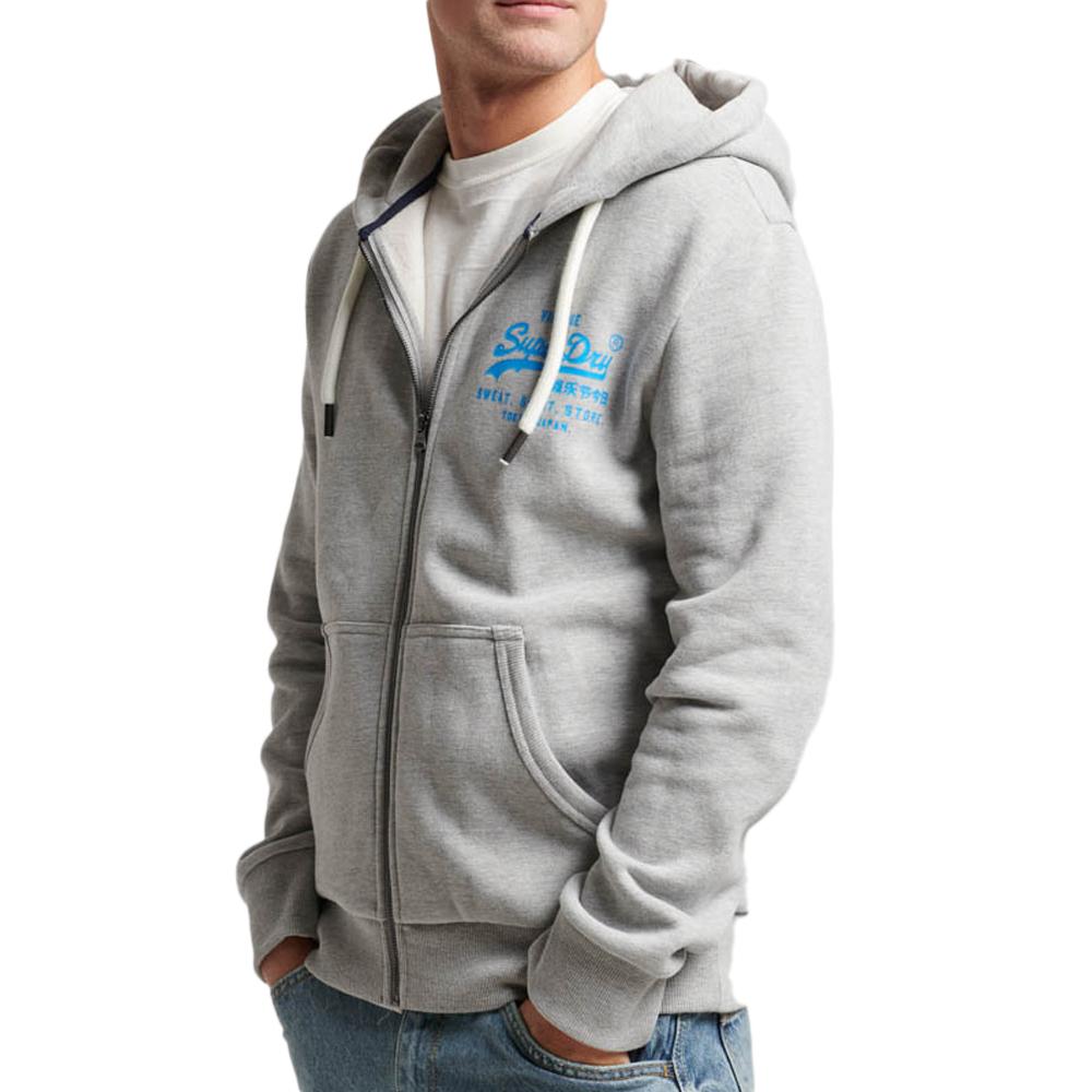 Superdry Sweat zippé Gris Clair Homme Superdry M2013392A
