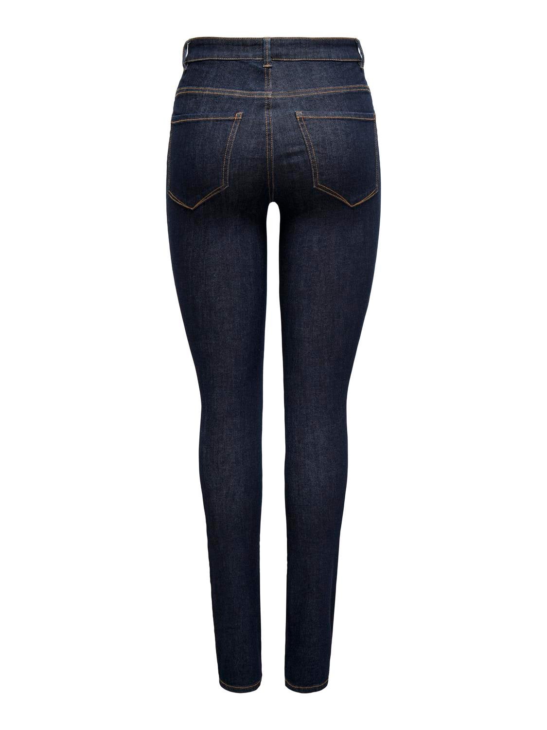 ONLROSE Hohe Taille Skinny Fit Jeans Dark Blue Denim