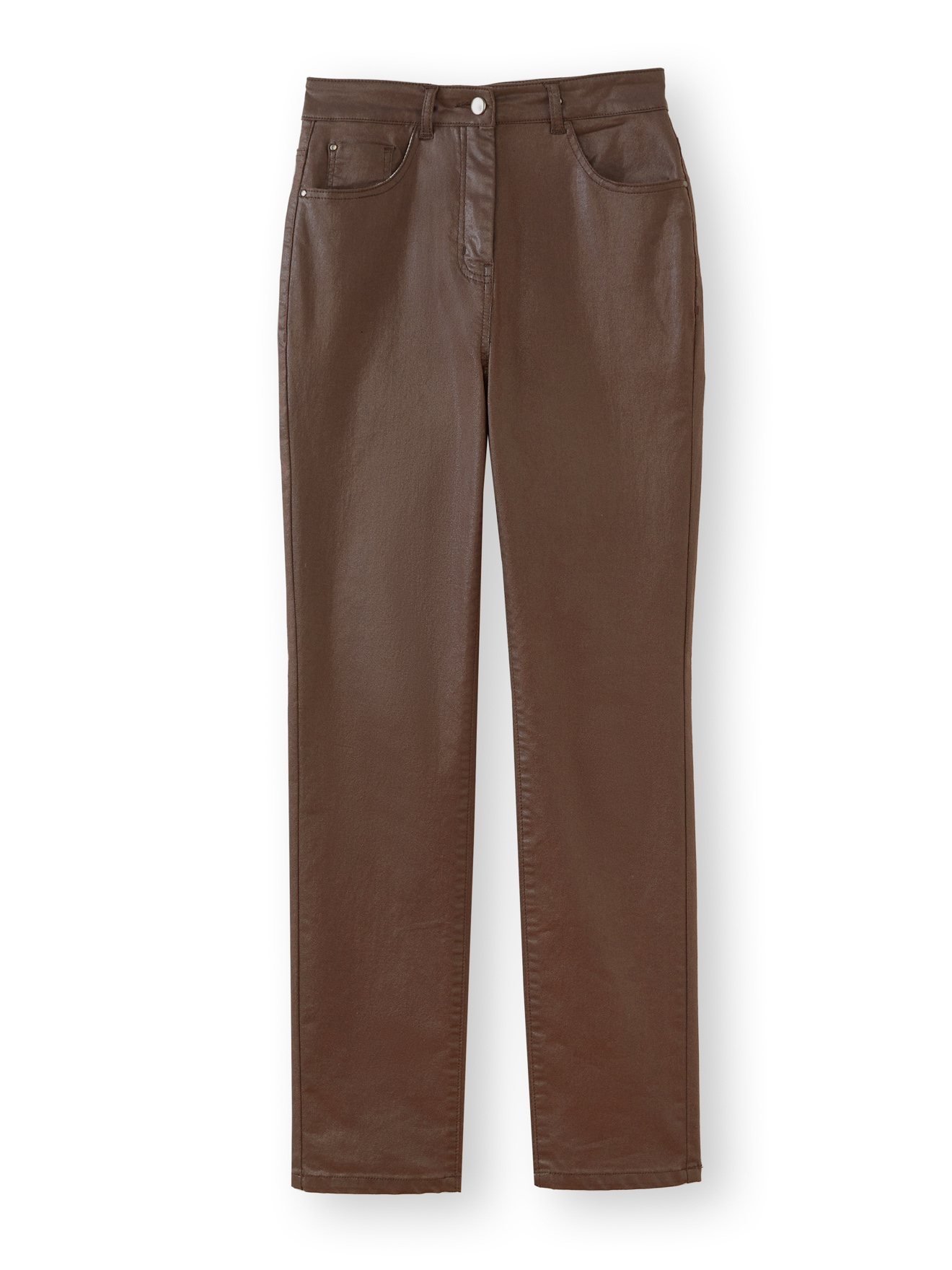 Pantalon coupe droite enduit