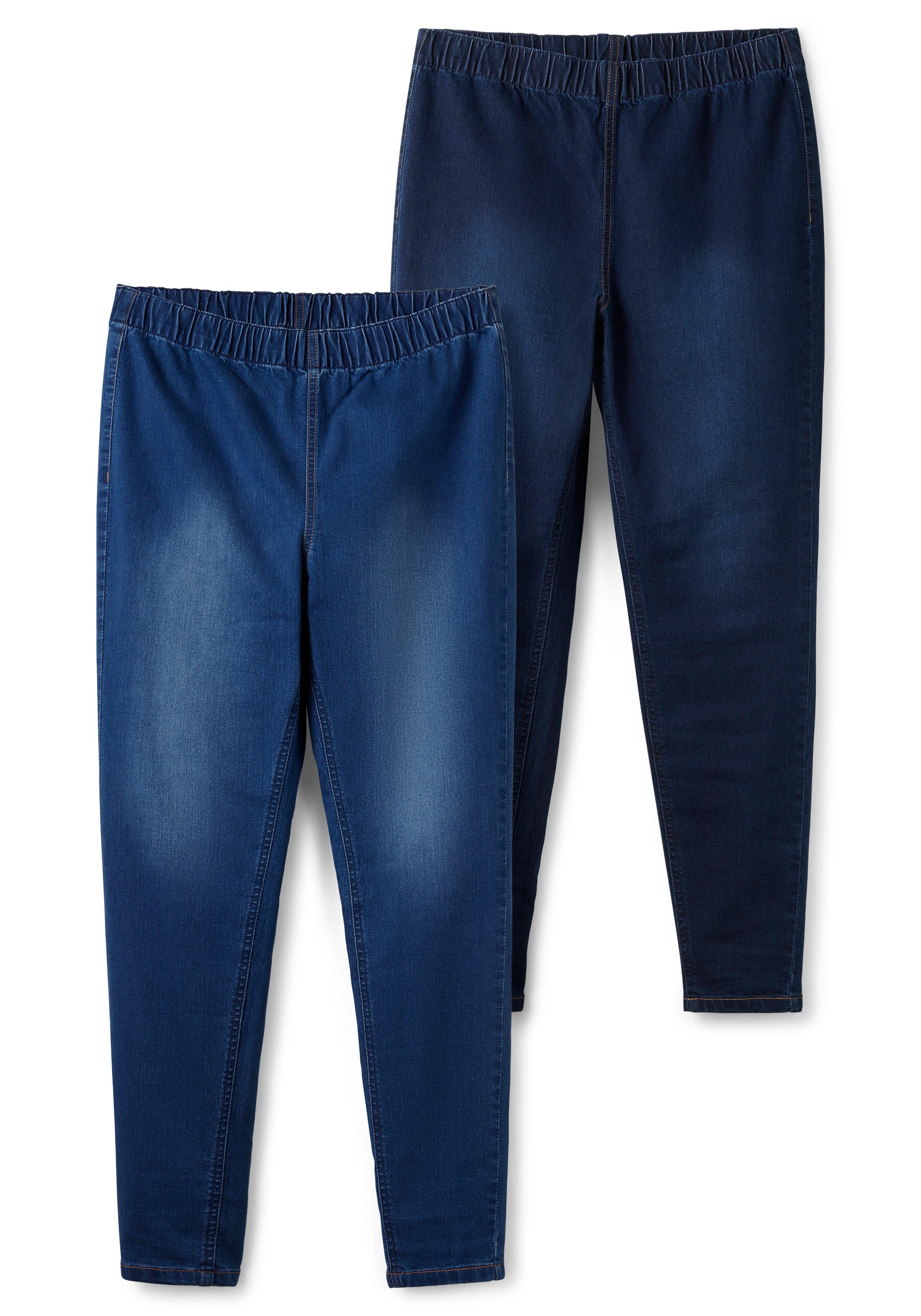 Doppelpack Jeggings mit Kontrastnähten