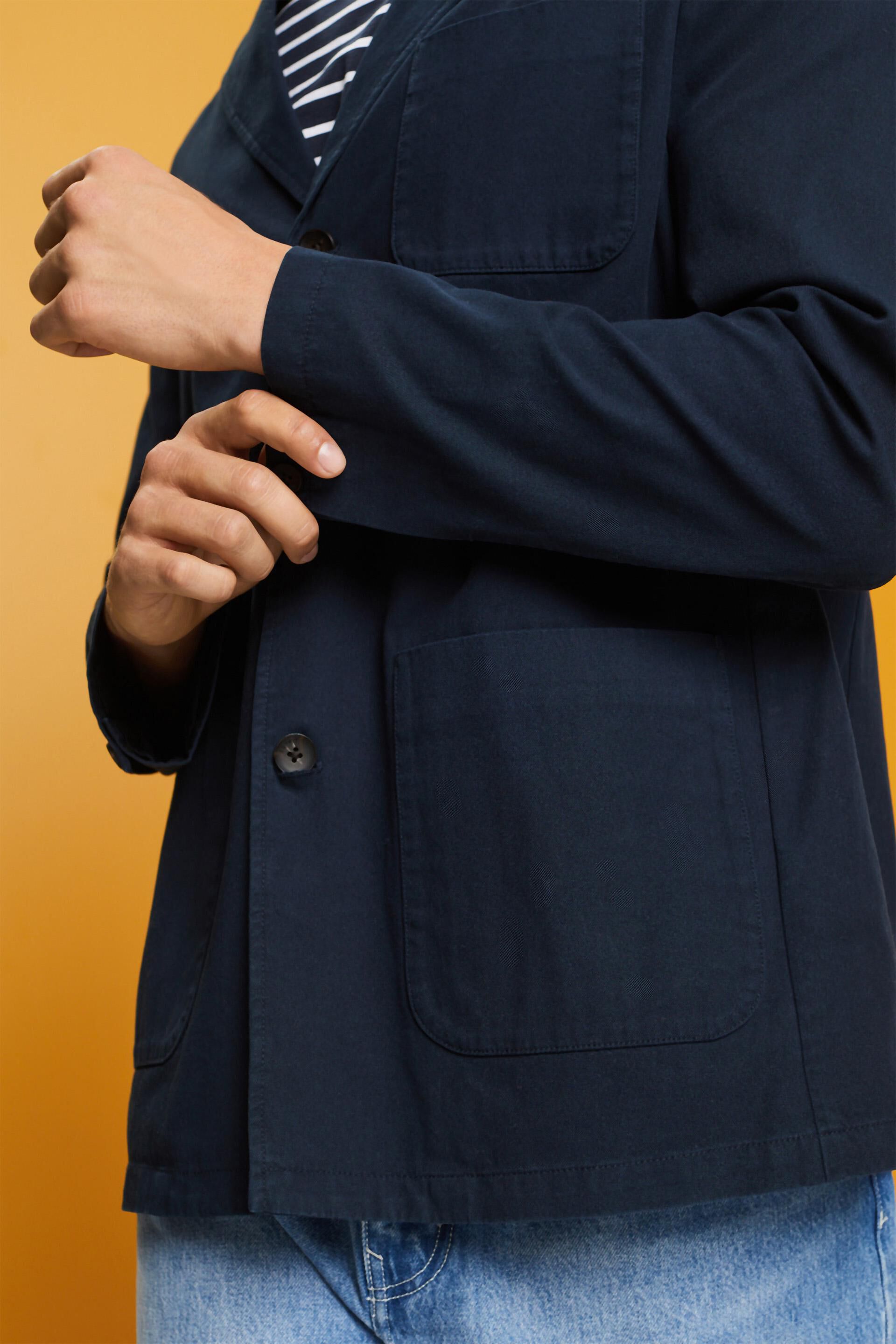 Veste style blazer en twill de coton