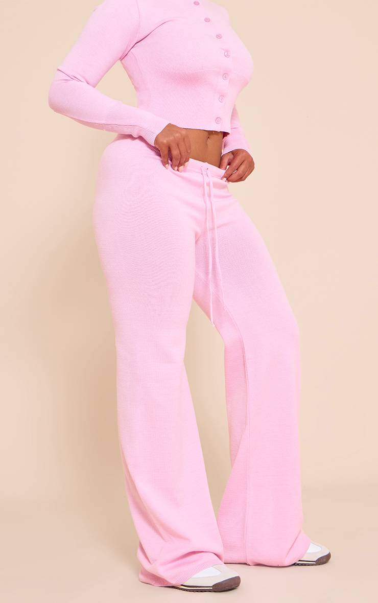 Rose Pantalon Taille Nouée En Maille Shape