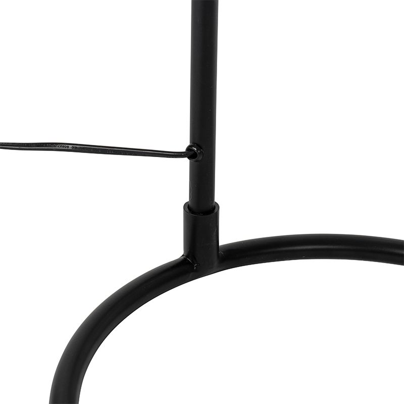 Landelijke vloerlamp zwart met rotan - Sam