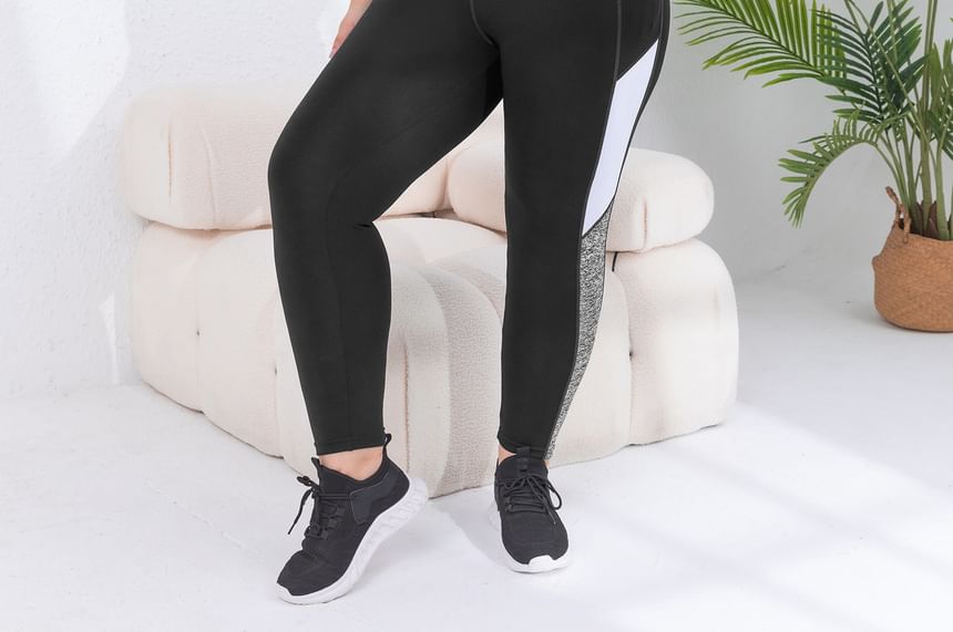 uliaque - Plus Size High Waist Color Block Yoga Leggings