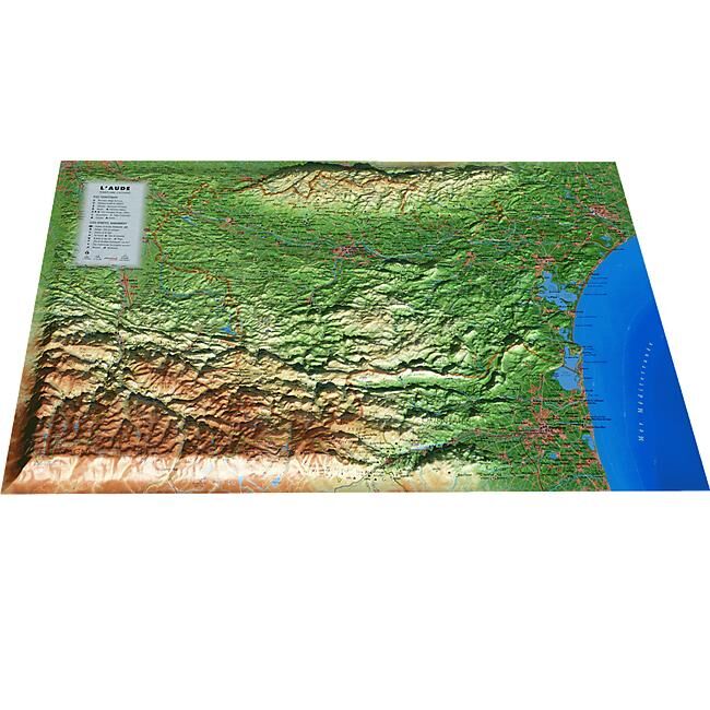 3D MAP - RELIEF AUDE 61X41
