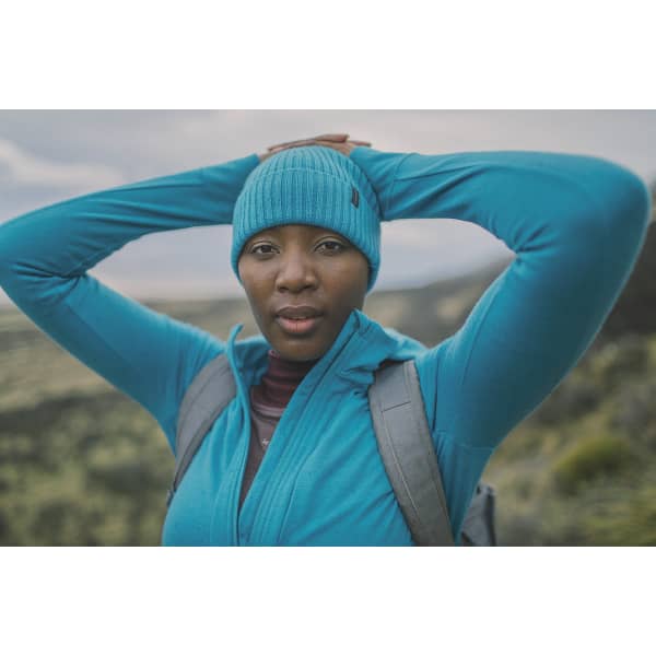 Veste polaire randonnée ICEBREAKER W QUANTUM III LS ZIP HOODIE ARTIC TEAL