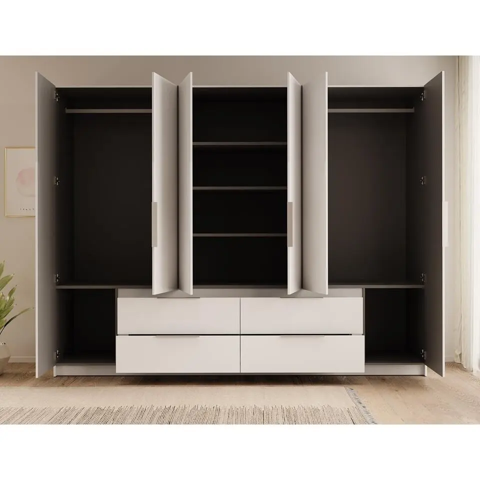 Meubella - Kledingkast Leipzig - Wit - 270 cm
